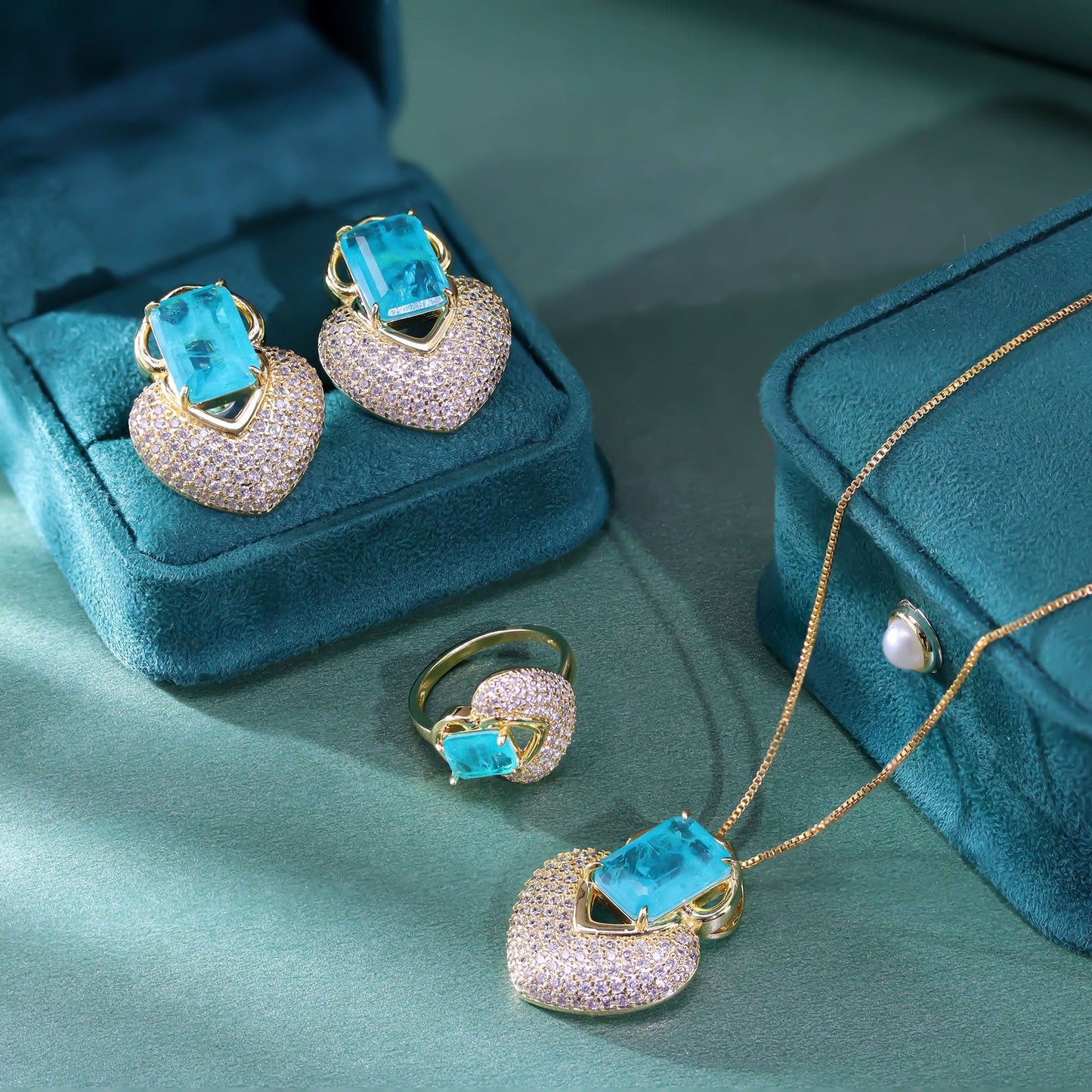 Colar Cravejado e Fusion Retangular XYS101220