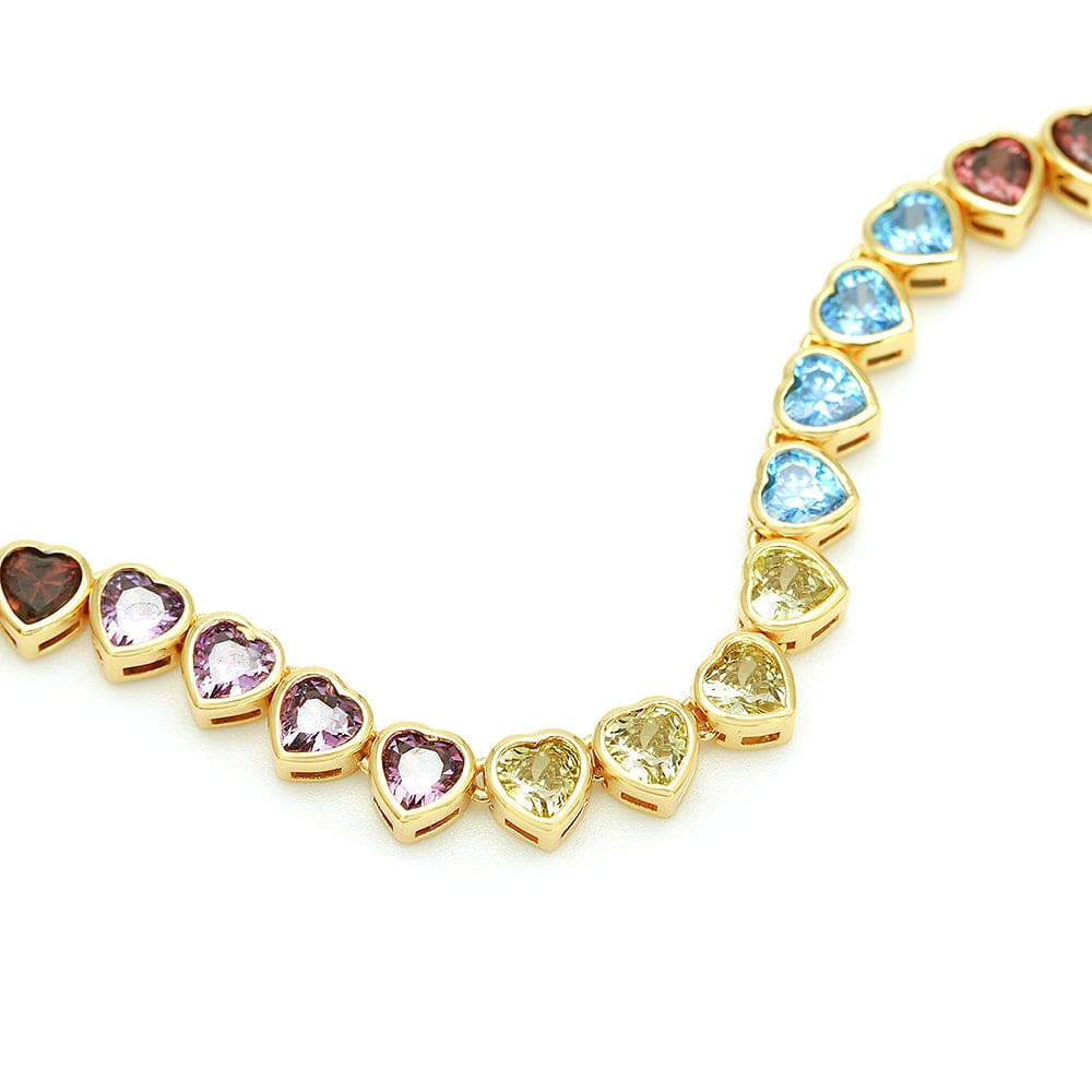 Colar Riviera Coraçao Cravação Inglesa A0054 necklace