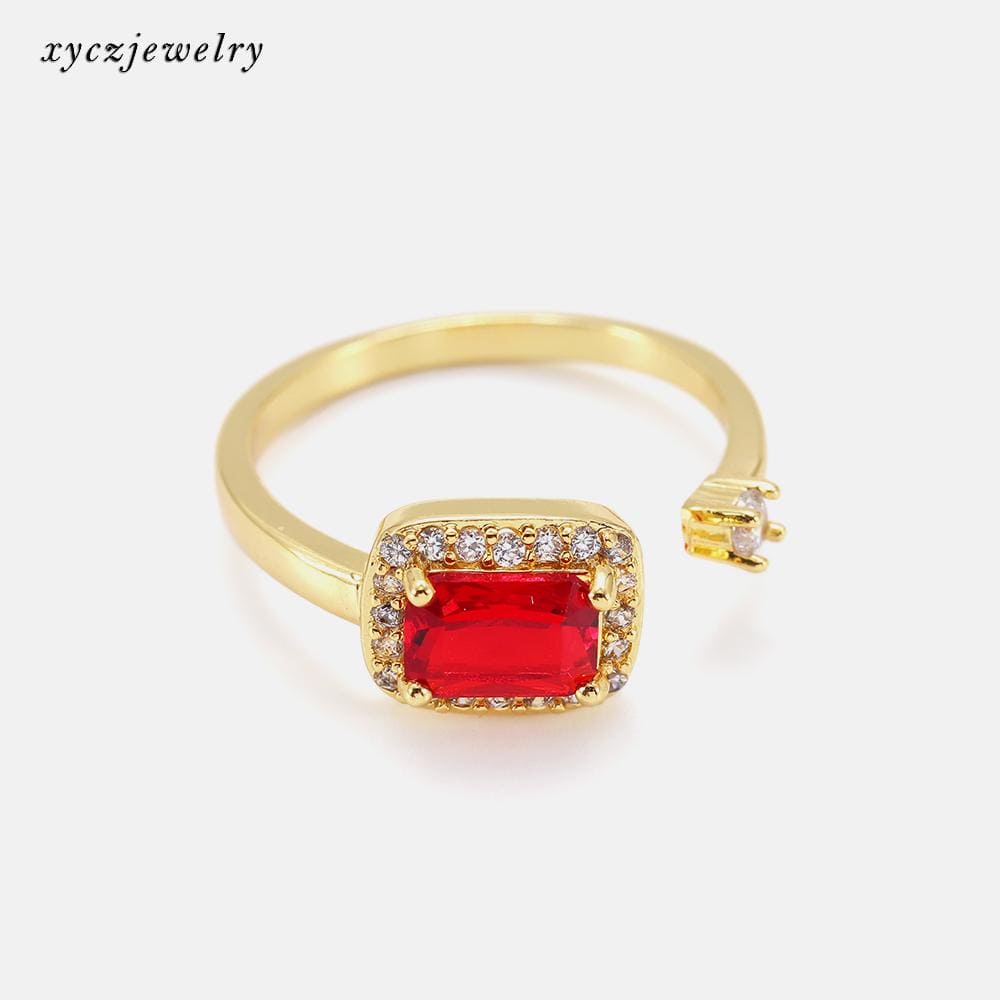 Anel aberto vermelho rubi no atacado