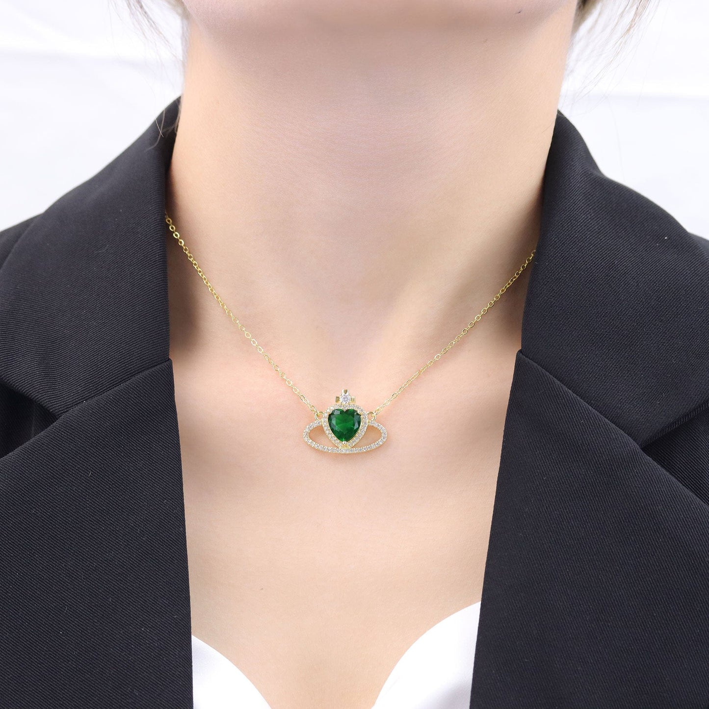 DESC- Colar Coroa Coração 3 D XYN101129 necklace