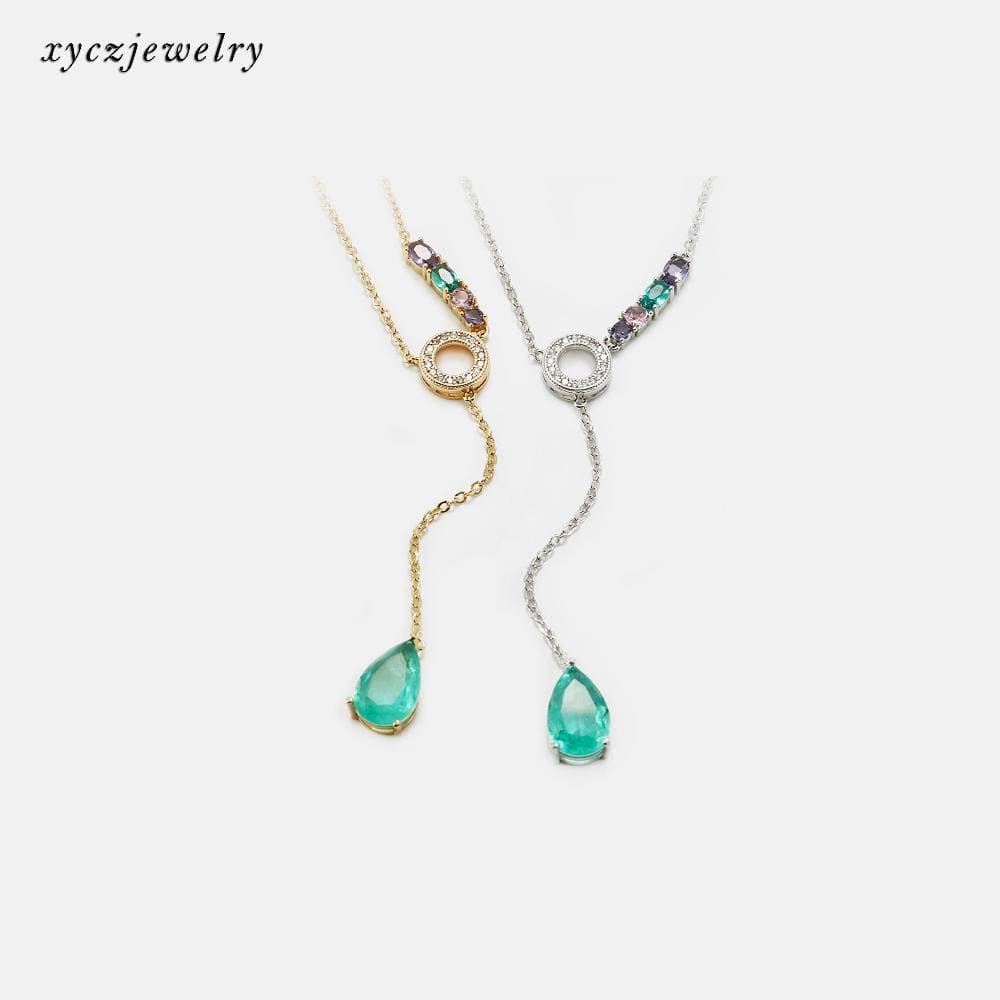 Colar cascata e pingente pedra XYN100520