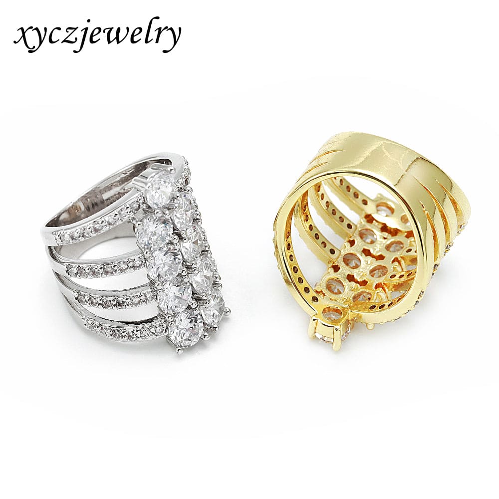 Anel 4 aros cravejado com zircônias