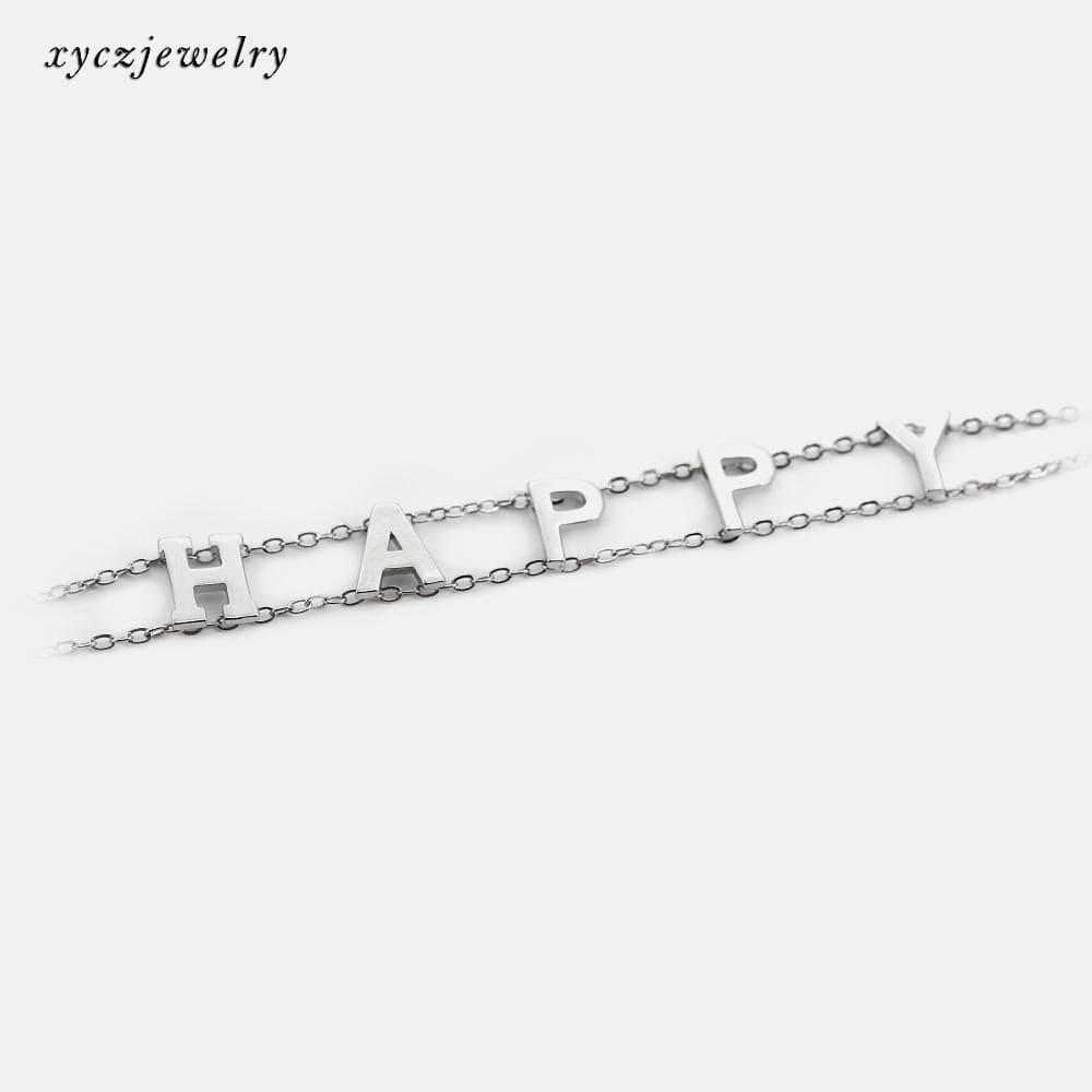 DIY Pulseira de corrente com letras cravejadas XYH100775 VENDIDO SEPARADAMENTE