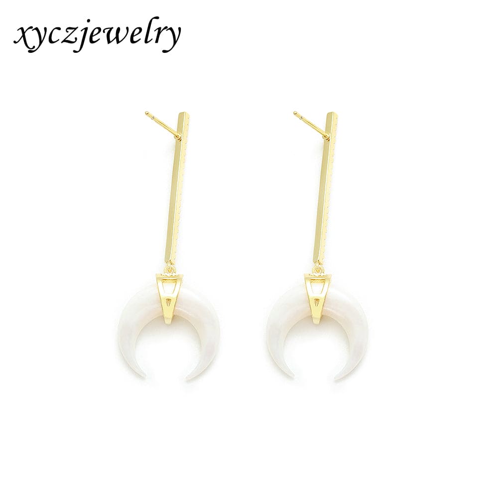 Brinco Seta Zircônia e Madrepérola XYE104255 earring