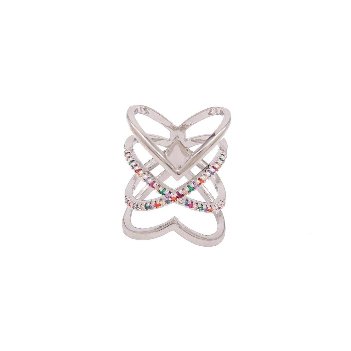 Anel Luxo Formato Seta e X XYR102884