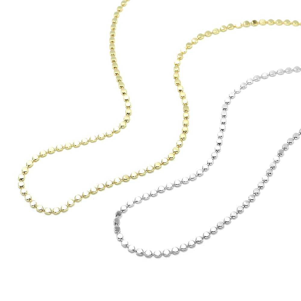 Colar bolinhas achatadas