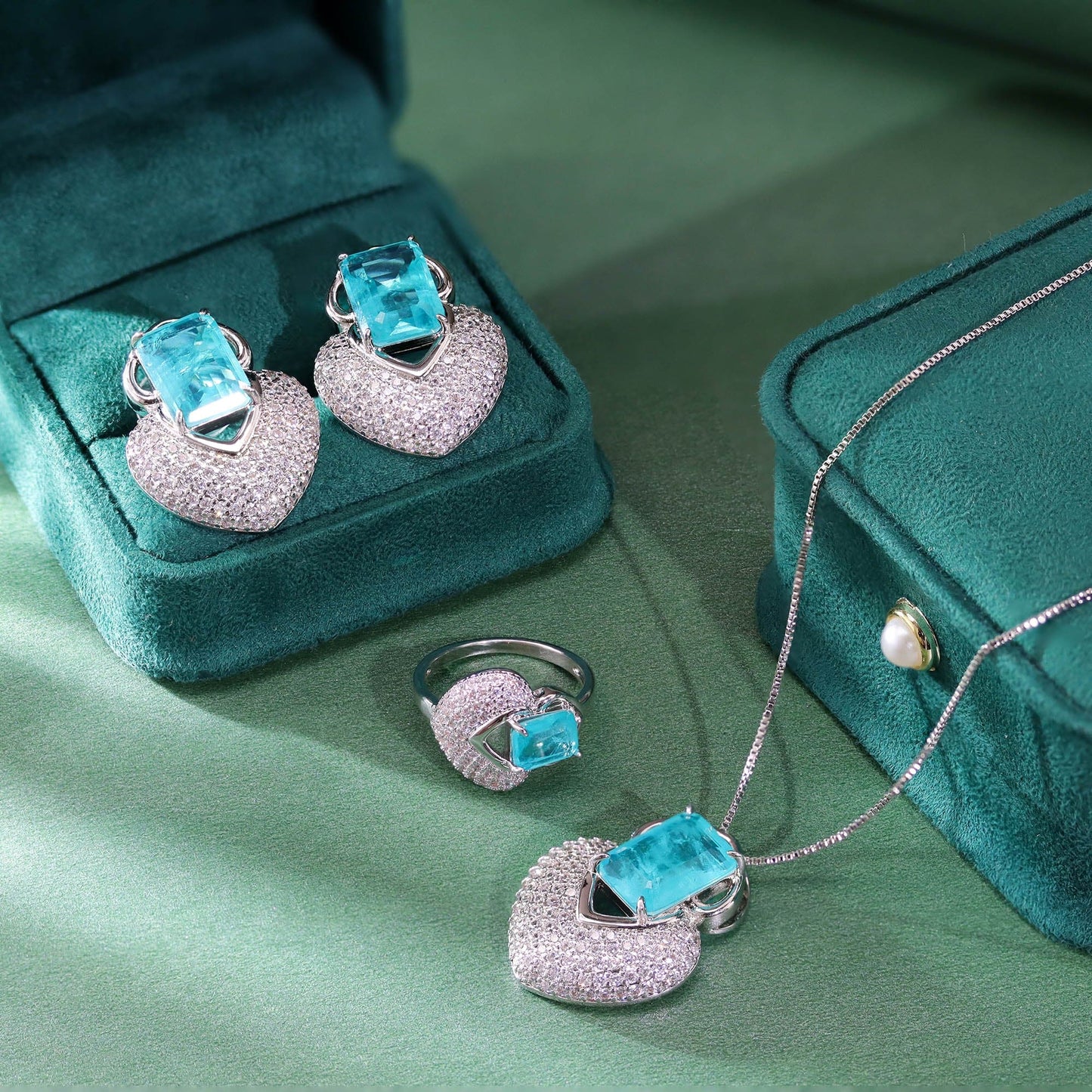 Anel Cravejado e Fusion Retangular XYS101220