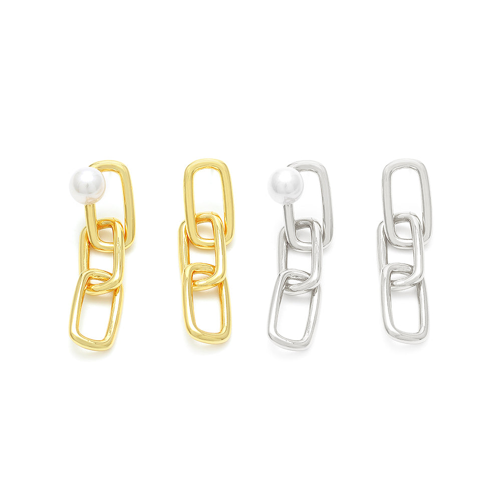 Brinco Elos e Perola Shell XYE104220-2