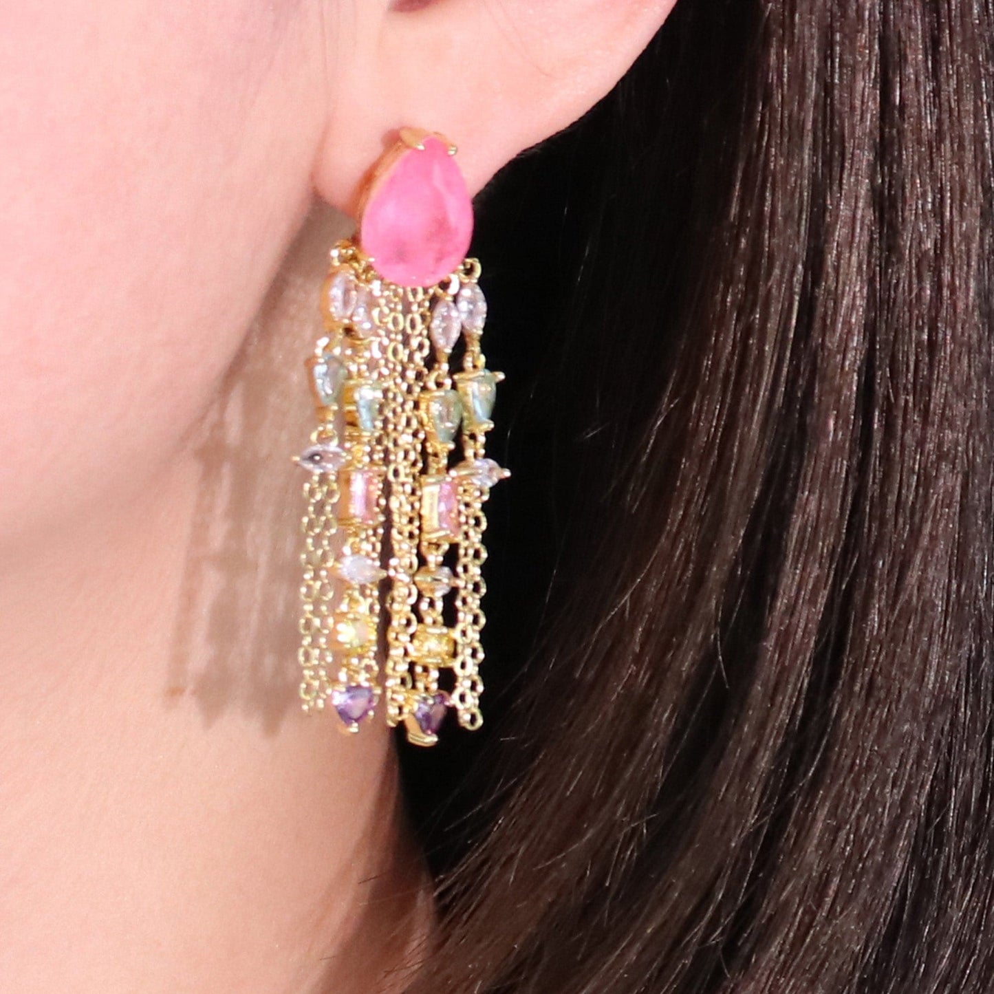 Fusion Gota Brinco com Franja e Pedras XYS101196