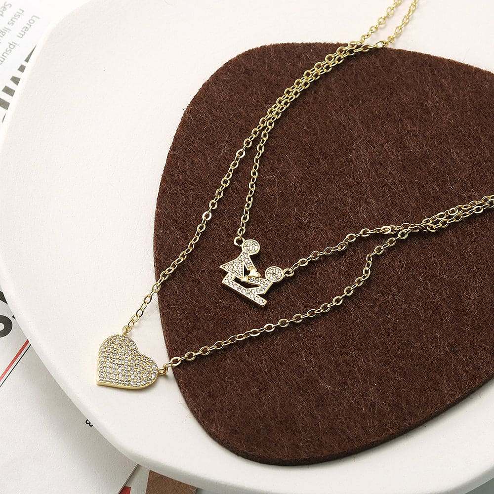 Colar Duplo Ternura Coração XYN100977