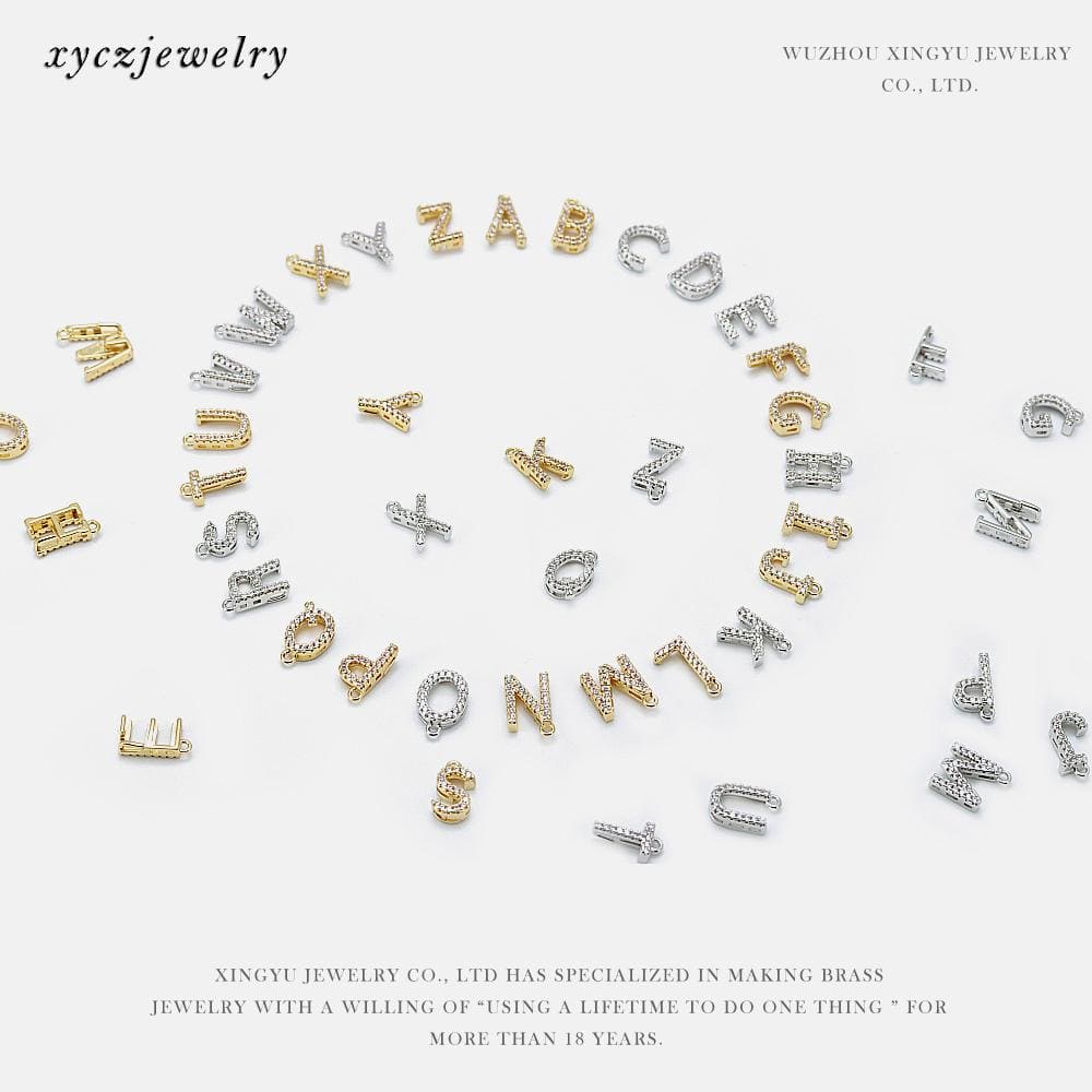 DIY Pingente letras iniciais A a Z cravejado XYEJ100462 VENDIDO SEPARADAMENTE