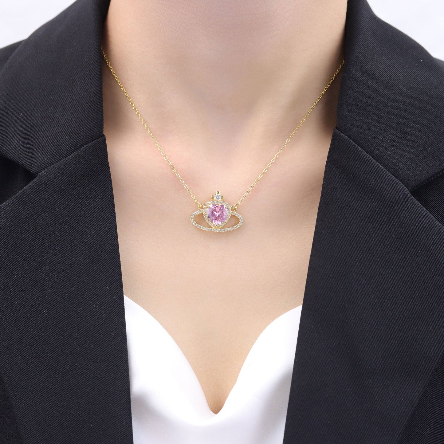 DESC- Colar Coroa Coração 3 D XYN101129 necklace