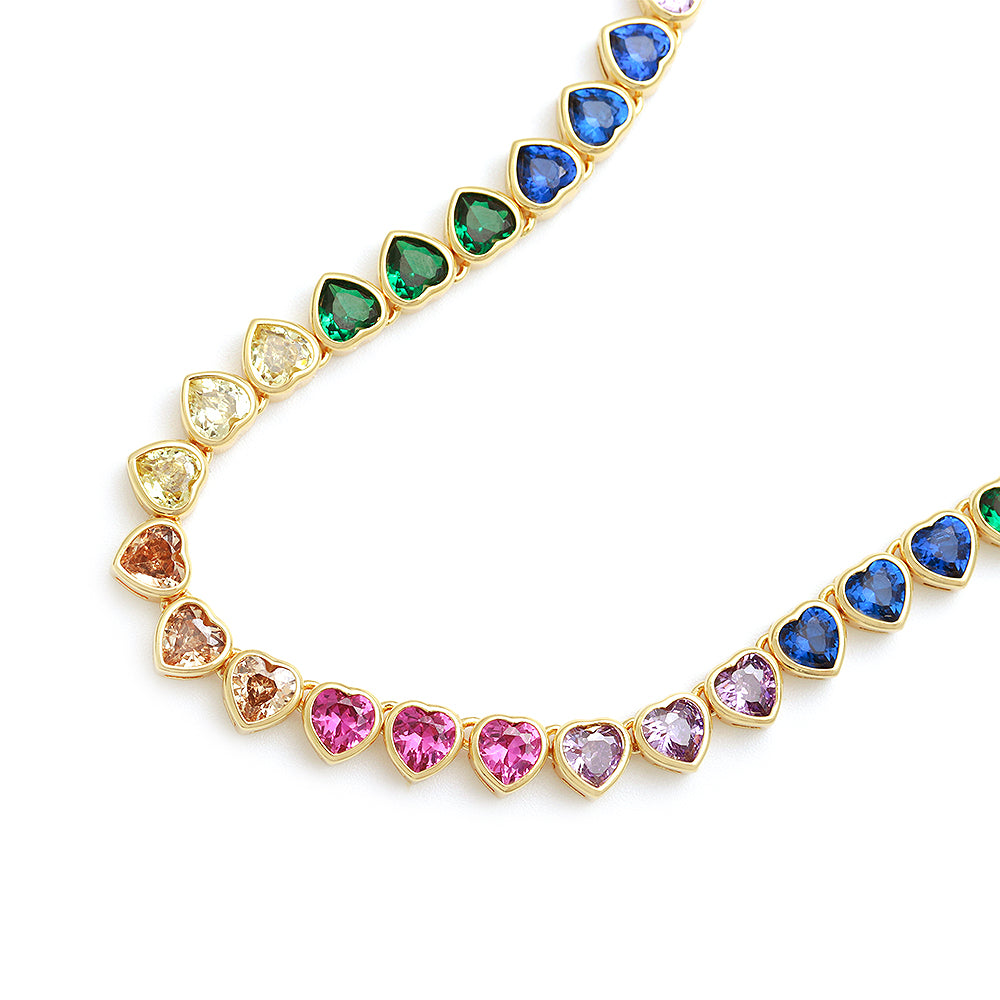 Colar Riviera Coraçao Cravação Inglesa A0052 necklace