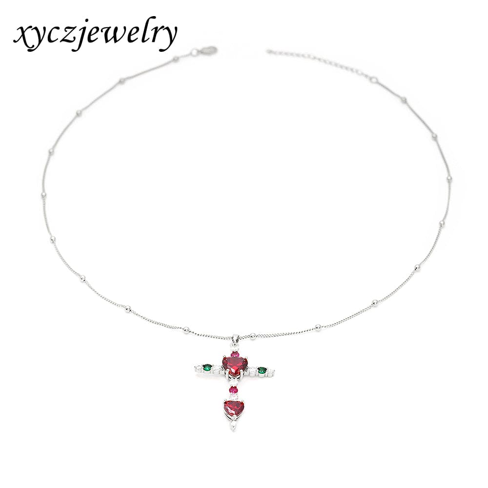 Colar Cruz Sagrado Coração XYN101056