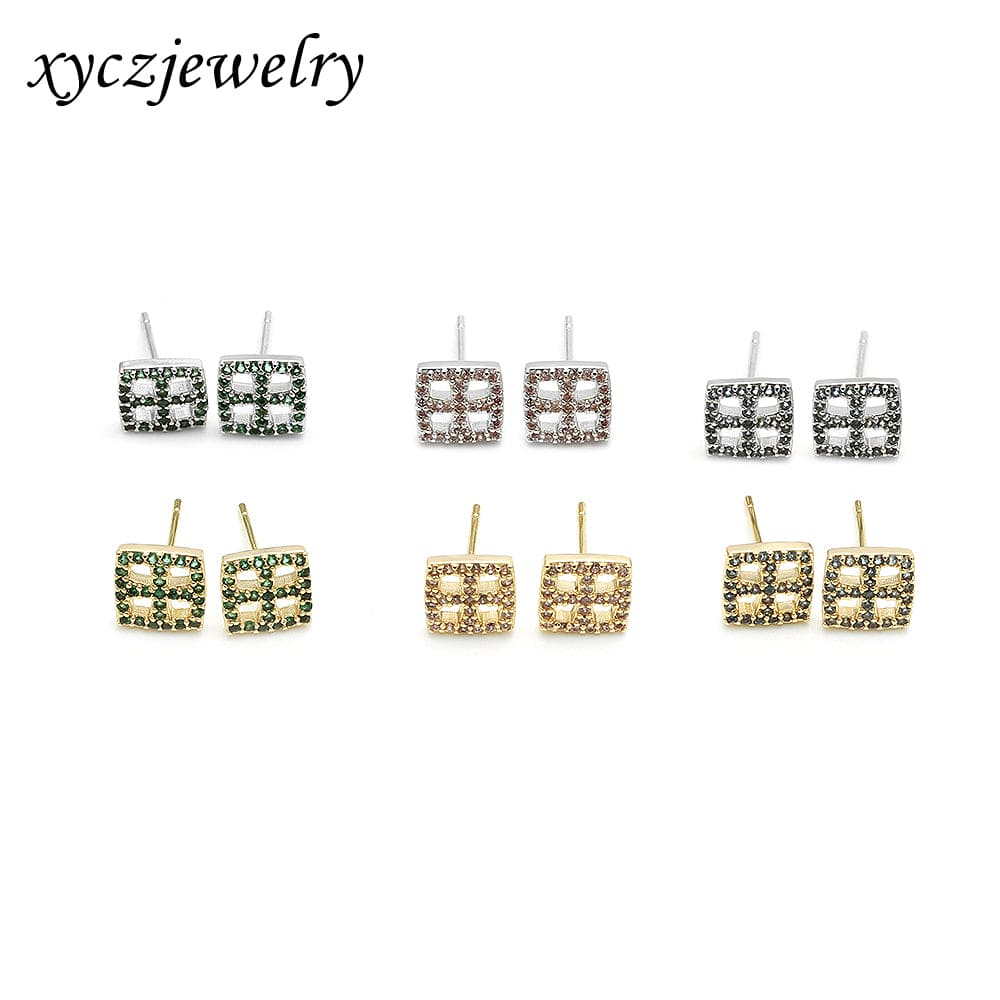 Brinco Quadrado Flor XYE104229 耳环earrings