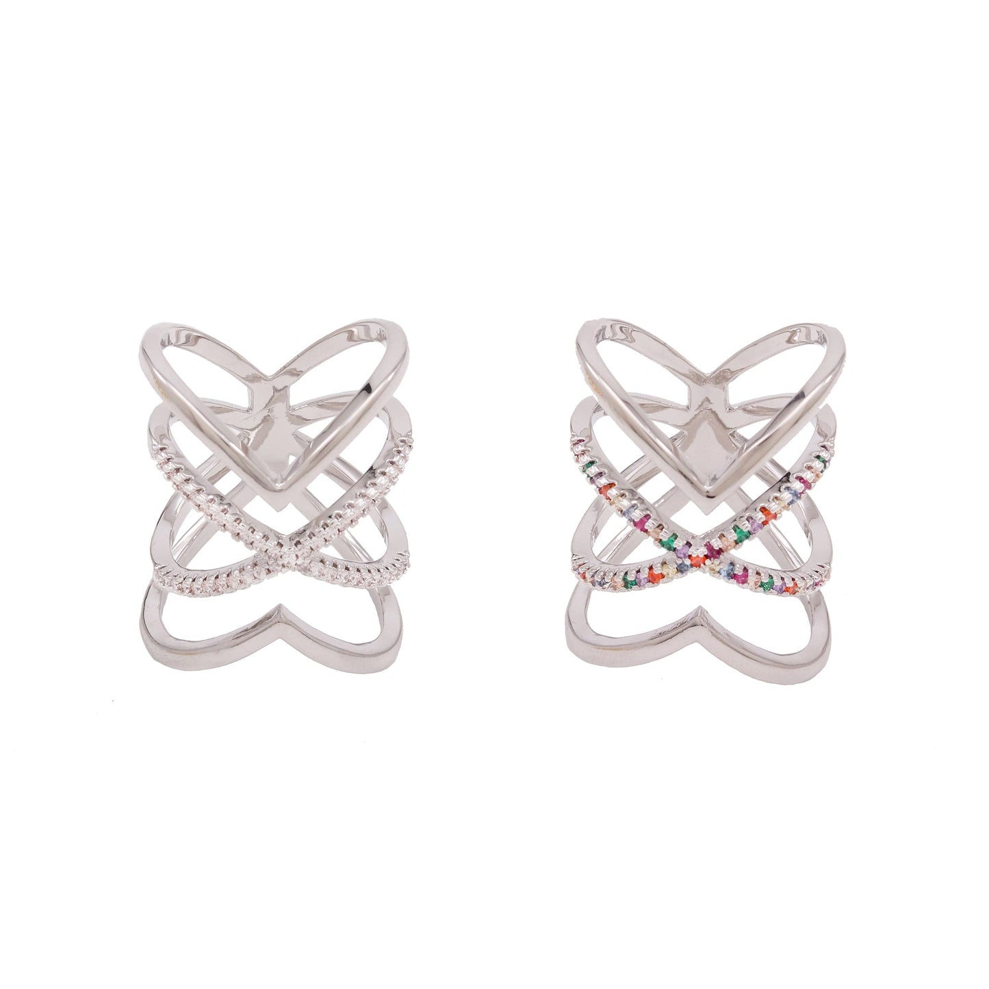 Anel Luxo Formato Seta e X XYR102884