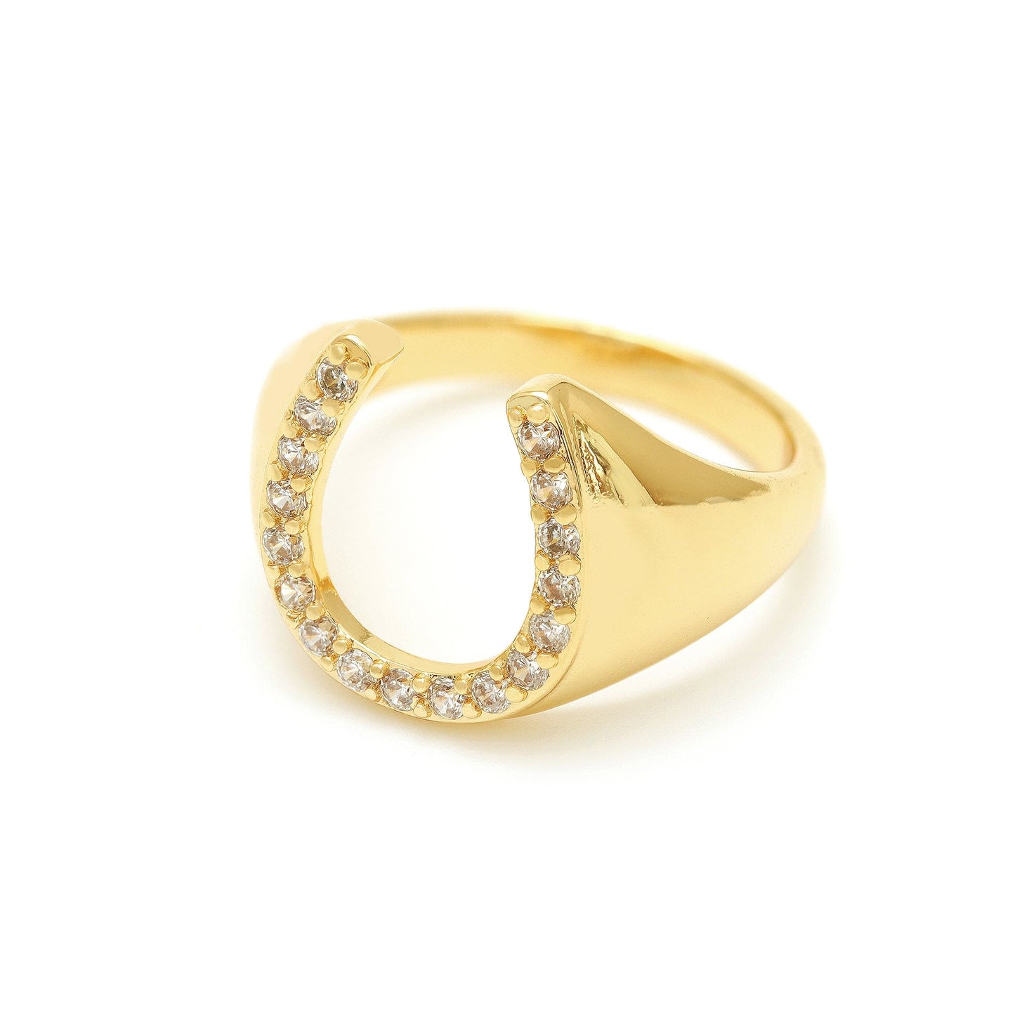 Anel de ferradura cravejada no atacado