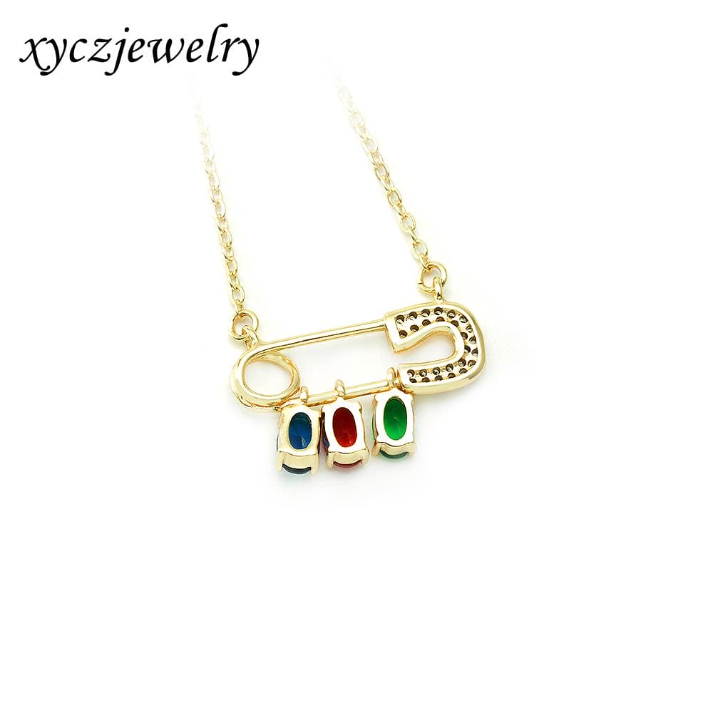 Colar Alfinete e Pedras XYN100929 项链