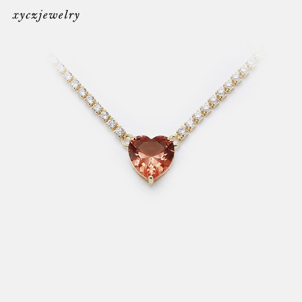 Colar Pedras com Coração colorido XYP101718