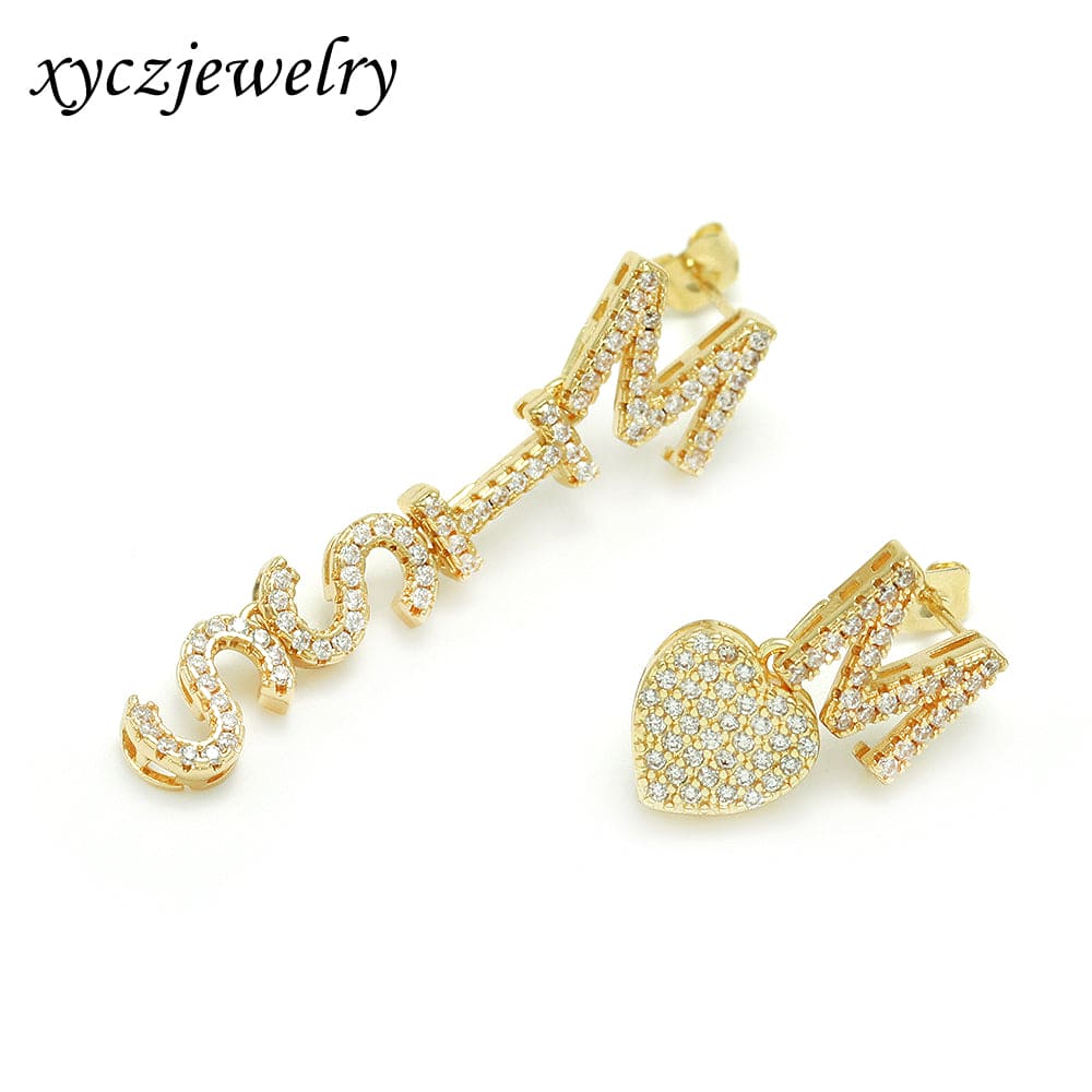 Brinco descombinado coração letras DIY MISS M♥ XYE104200