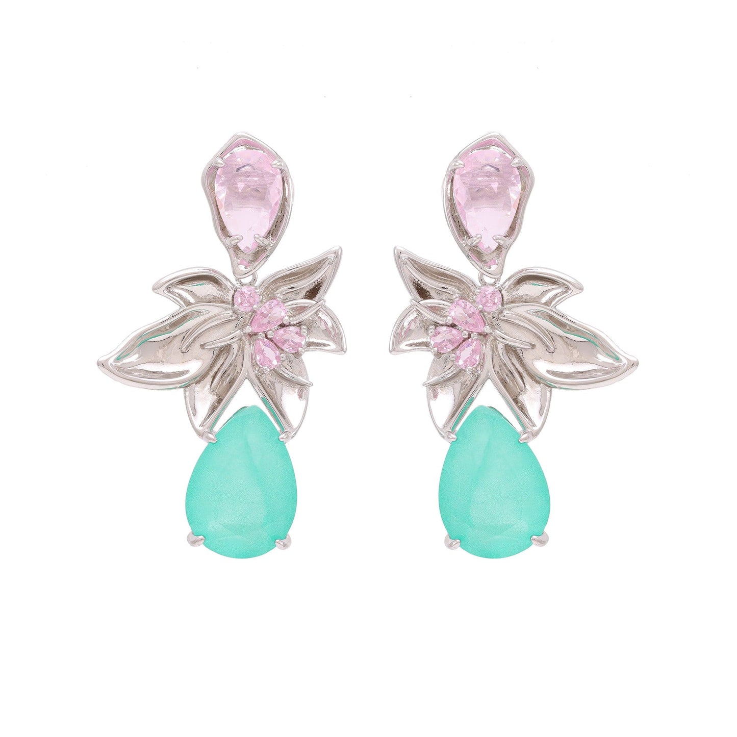 Brinco Flor e Gotas Luxo XYE104610