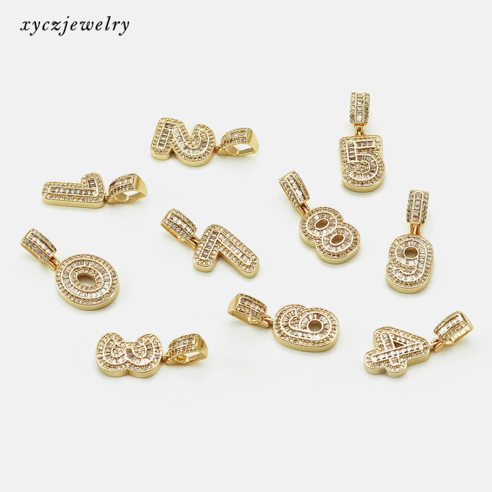 Colar Números G Cravejado XYP101716 吊坠+链条