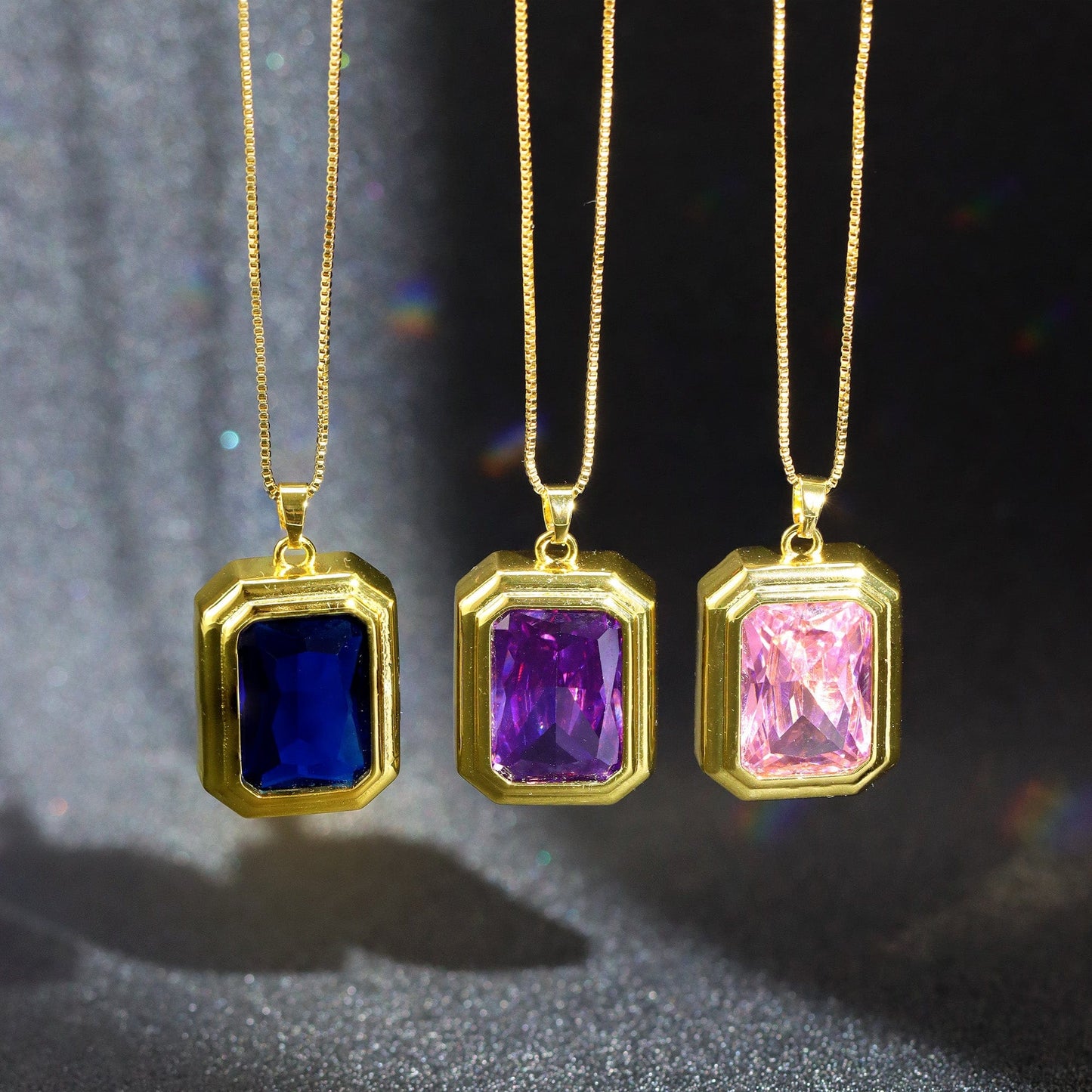 DESC- Colar Retangular Cravação Inglesa XYN101135 necklace