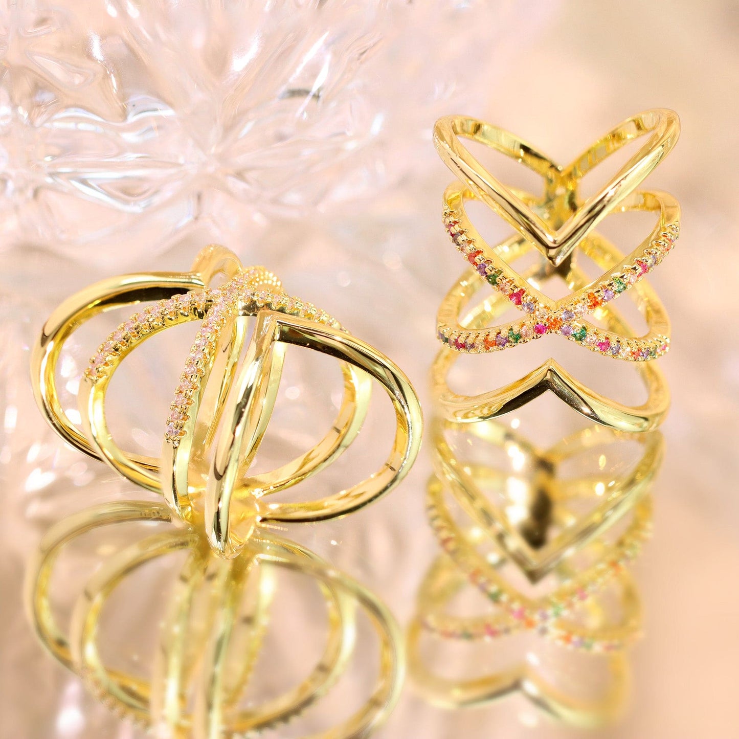 Anel Luxo Formato Seta e X XYR102884