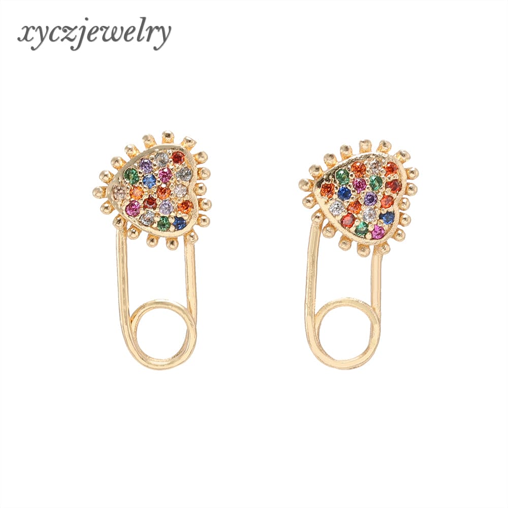 DESC - Brinco Alfinete Coração XYE103089 earring