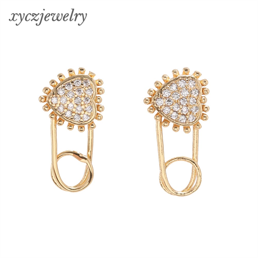 DESC - Brinco Alfinete Coração XYE103089 earring