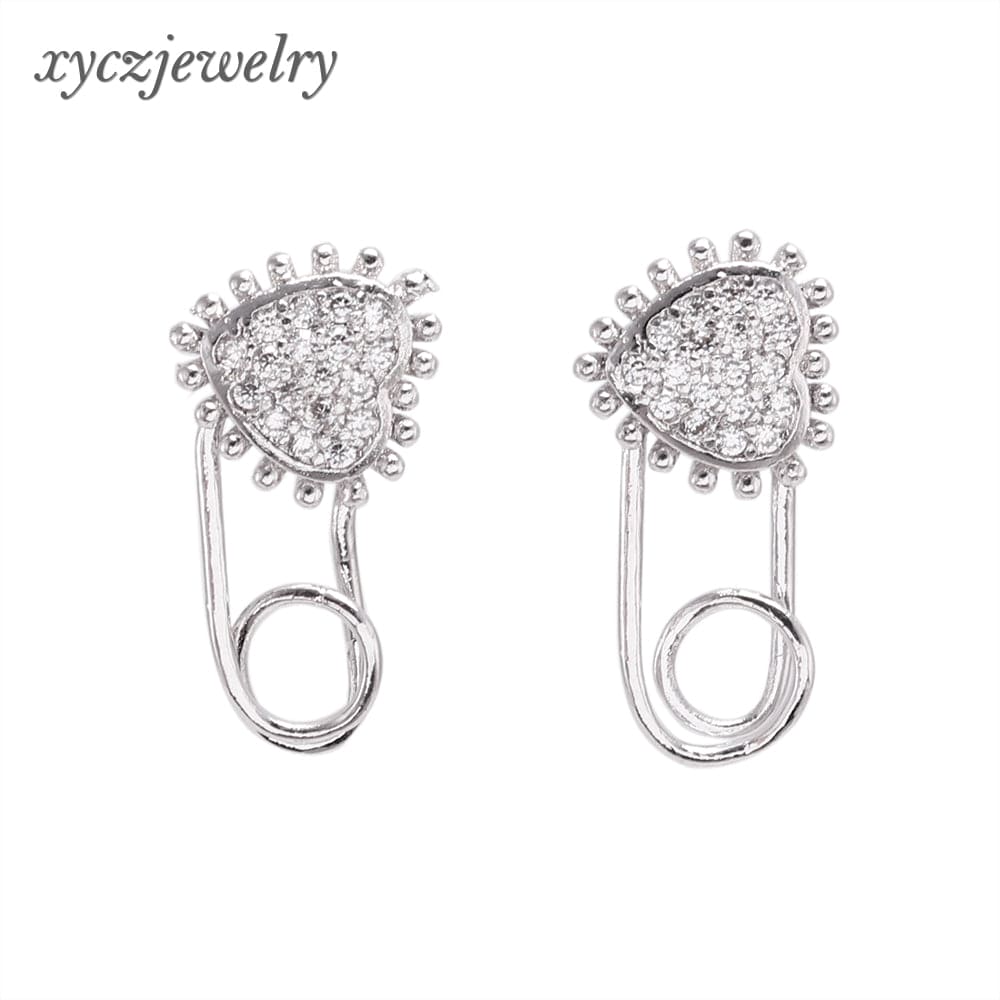 DESC - Brinco Alfinete Coração XYE103089 earring