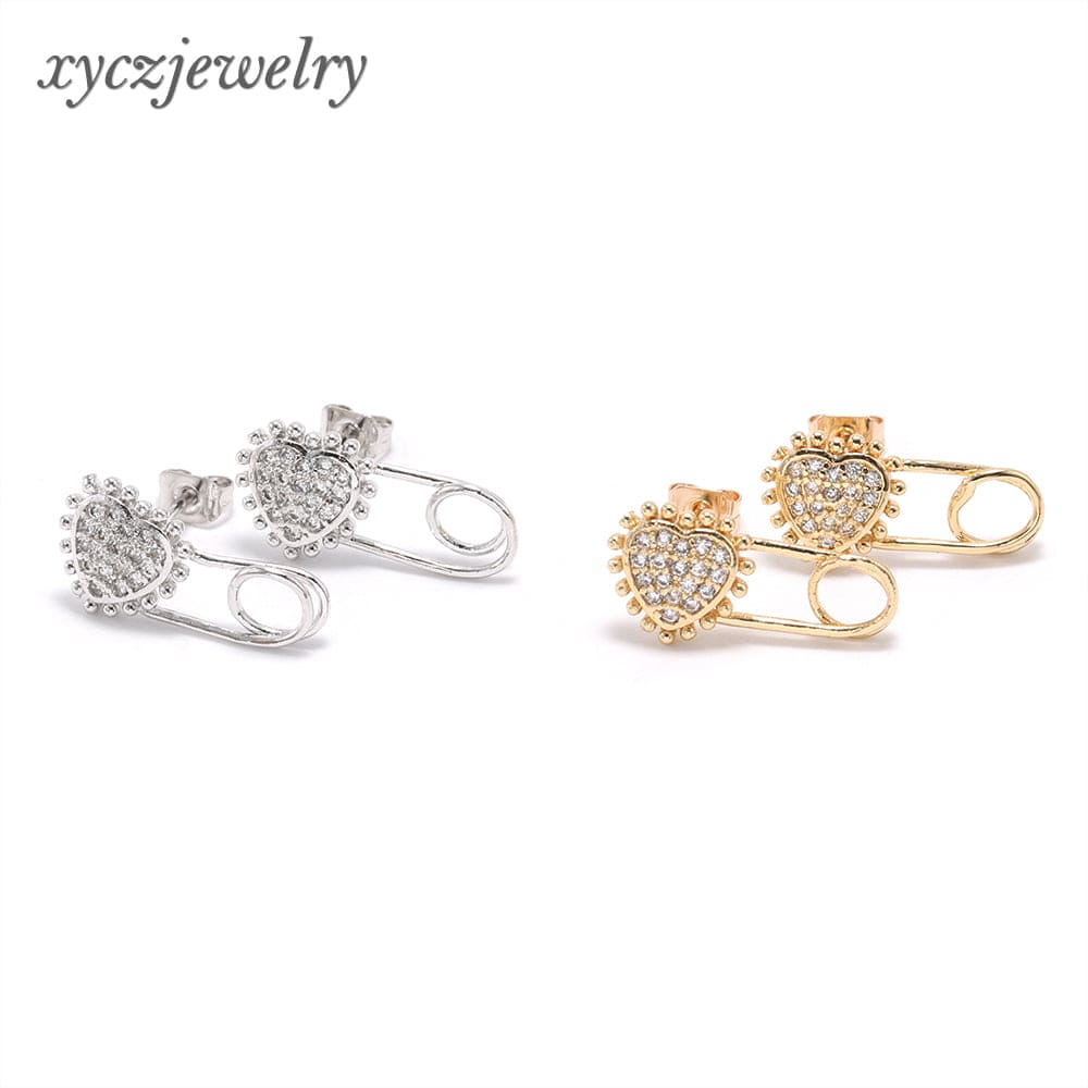 DESC - Brinco Alfinete Coração XYE103089 earring
