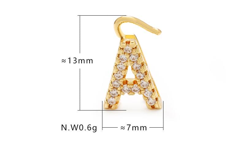 DIY Pingente letra inicial cravejado XYPJ100459 VENDIDO SEPARADAMENTE