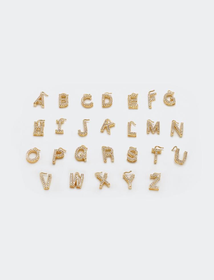 DIY Pingente letra inicial cravejado XYPJ100459 VENDIDO SEPARADAMENTE