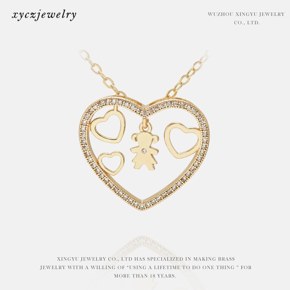 Colar Pingente Menino Coração vazado XYN100786