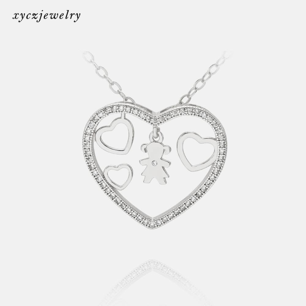 Colar Pingente Menino Coração vazado XYN100786