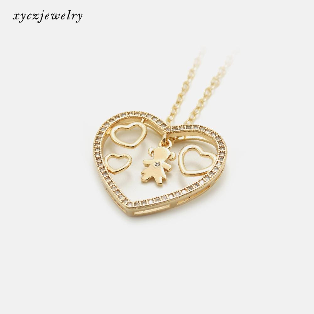 Colar Pingente Menino Coração vazado XYN100786