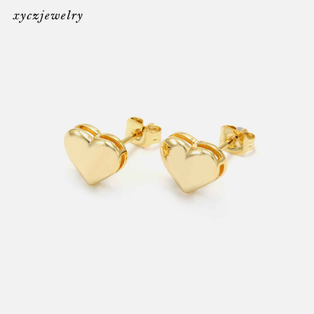 Brinco coração liso XYE103544 DIY earrings