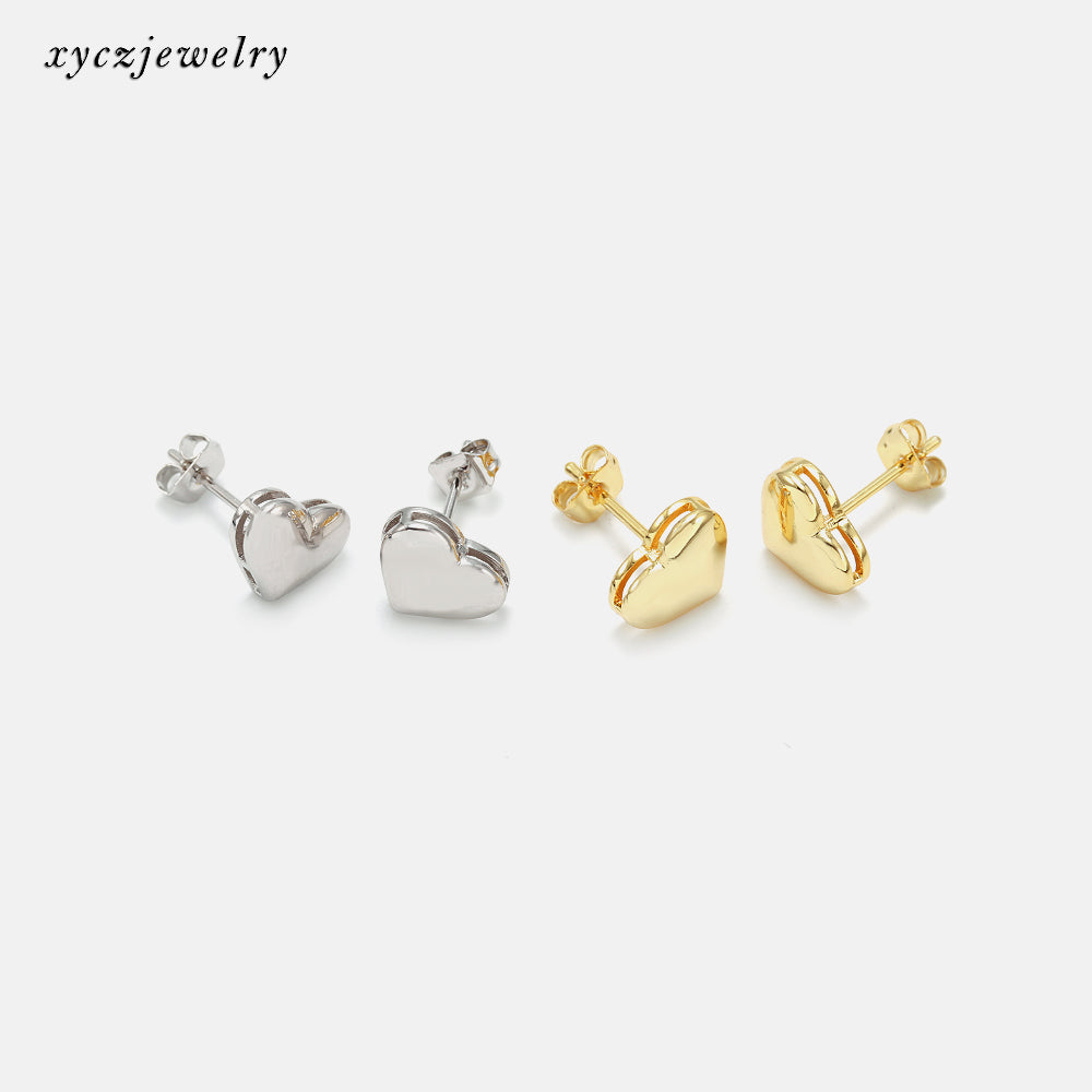 Brinco coração liso XYE103544 DIY earrings