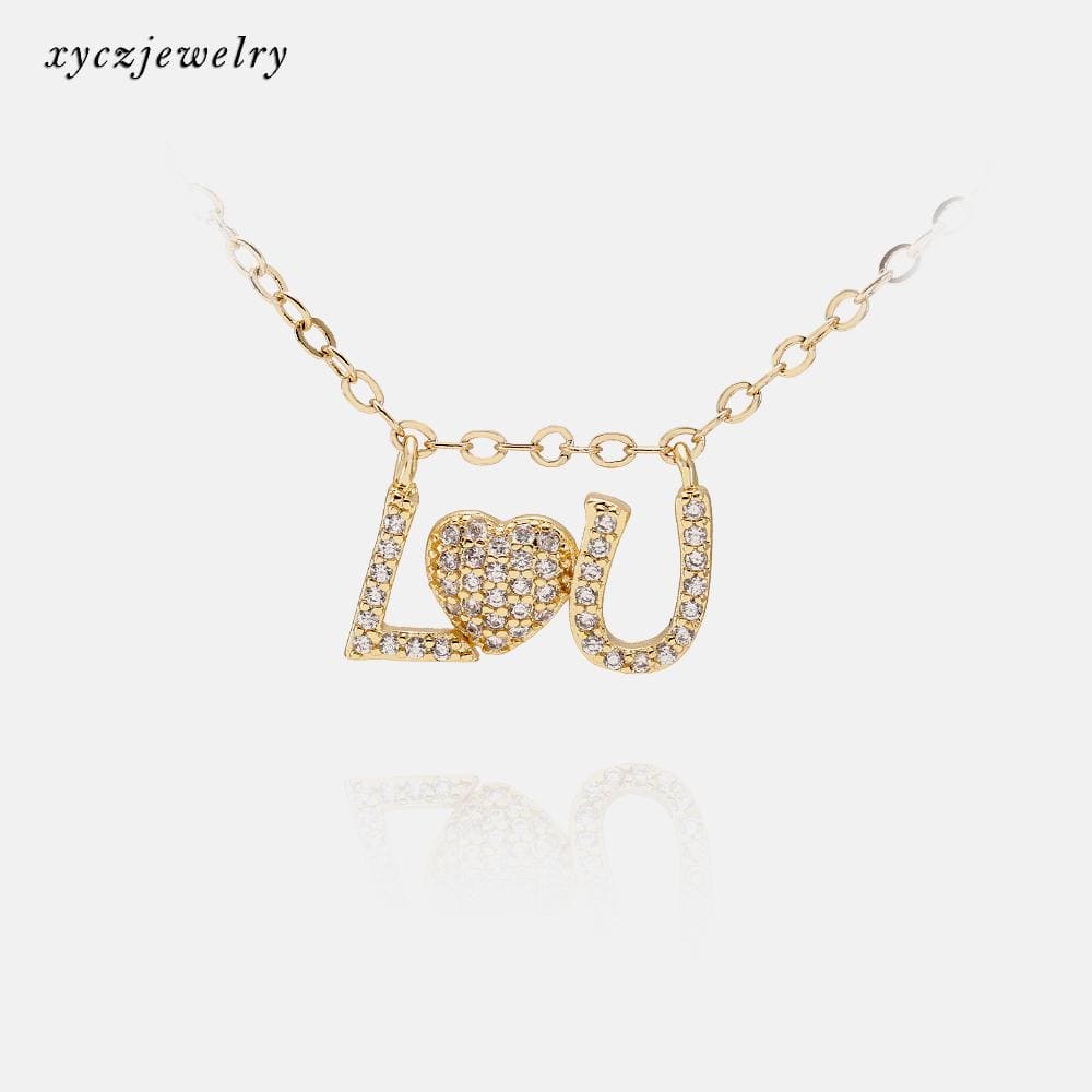 DIY Pingente "Love you" cravejado XYP101633 VENDIDO SEPARADAMENTE