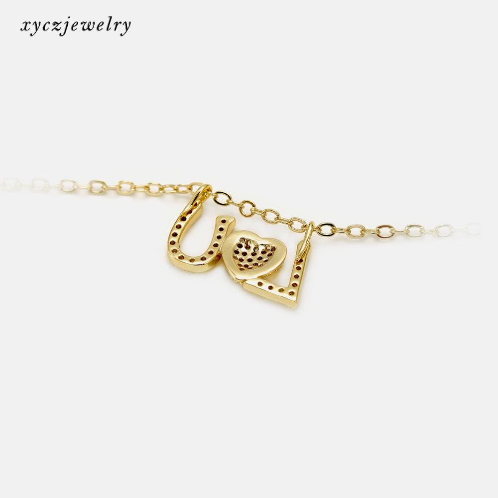 DIY Pingente "Love you" cravejado XYP101633 VENDIDO SEPARADAMENTE