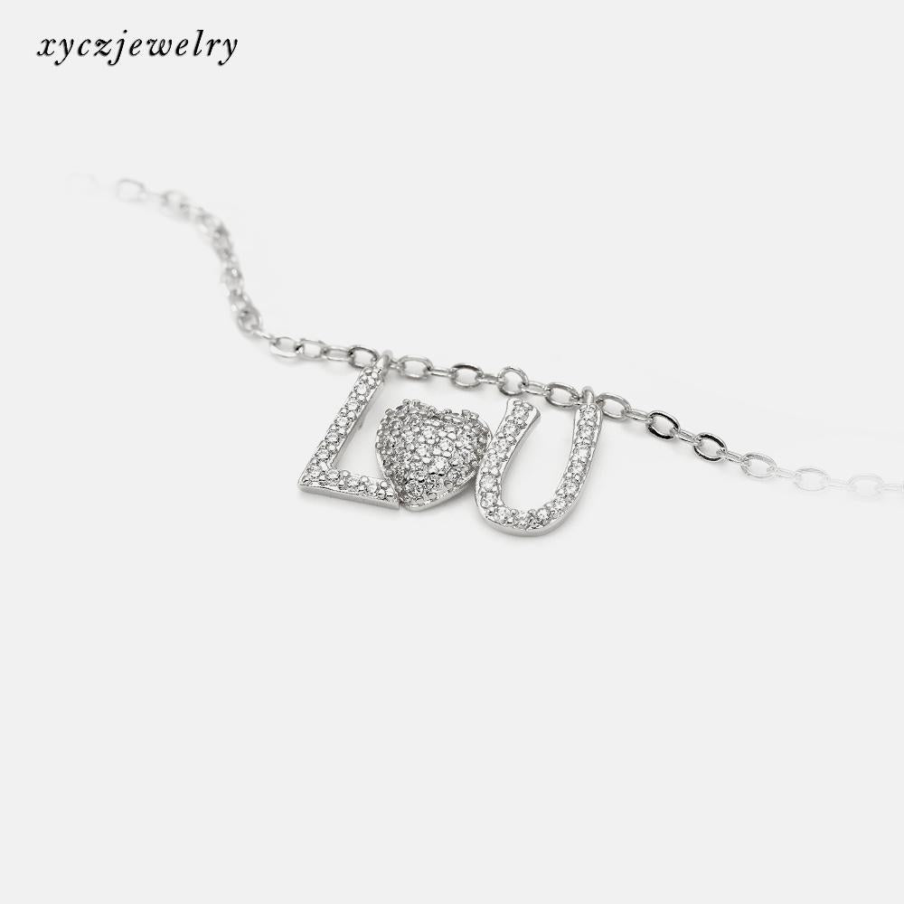 DIY Pingente "Love you" cravejado XYP101633 VENDIDO SEPARADAMENTE