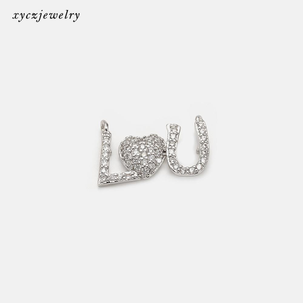 DIY Pingente "Love you" cravejado XYP101633 VENDIDO SEPARADAMENTE