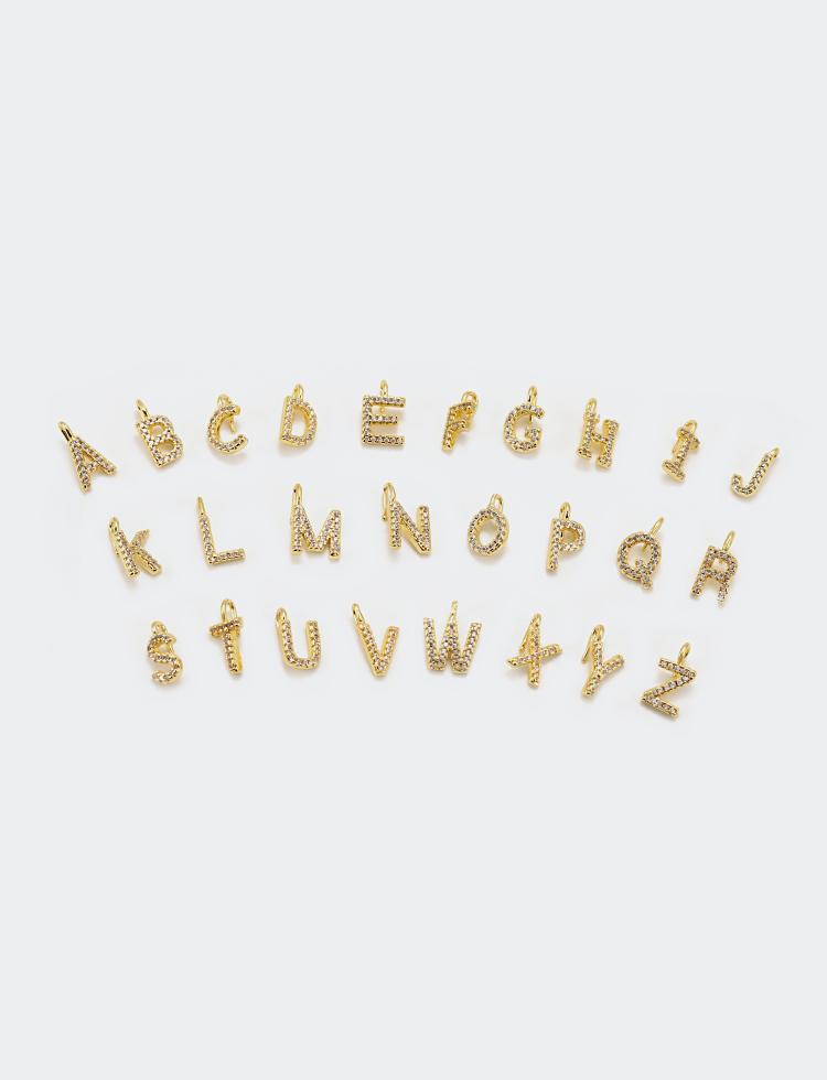 DIY Pingente 26 letra cravejada XYPJ100450 VENDIDO SEPARADAMENTE