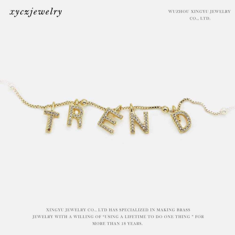 DIY Pingente 26 letra cravejada XYPJ100450 VENDIDO SEPARADAMENTE