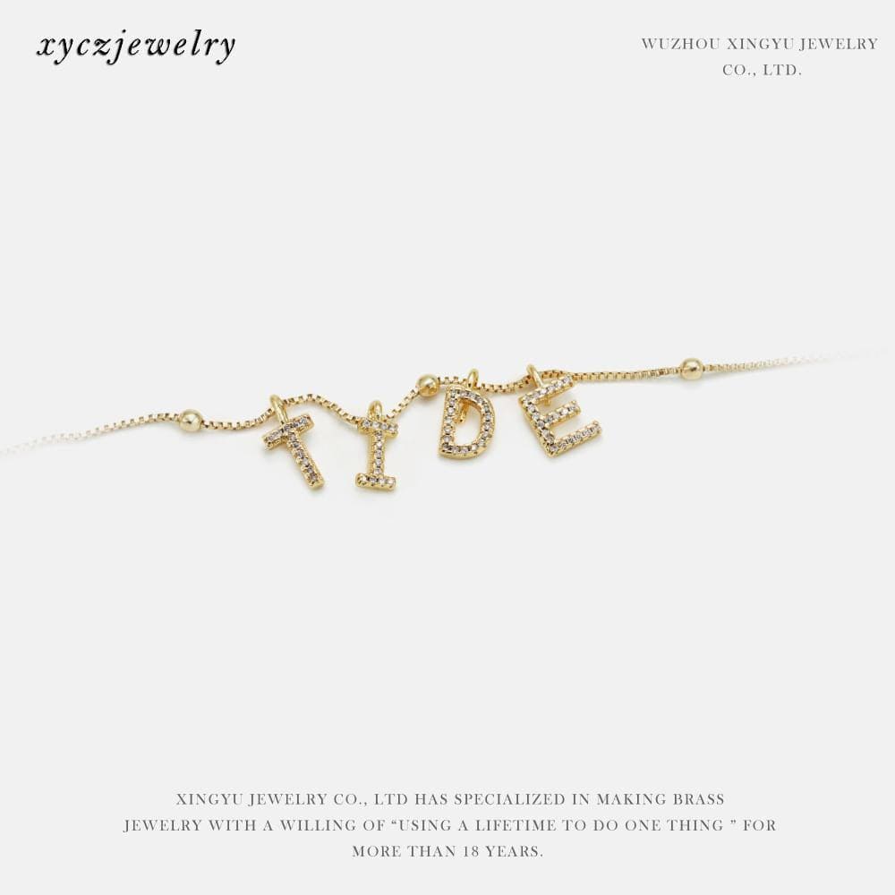 DIY Pingente 26 letra cravejada XYPJ100450 VENDIDO SEPARADAMENTE