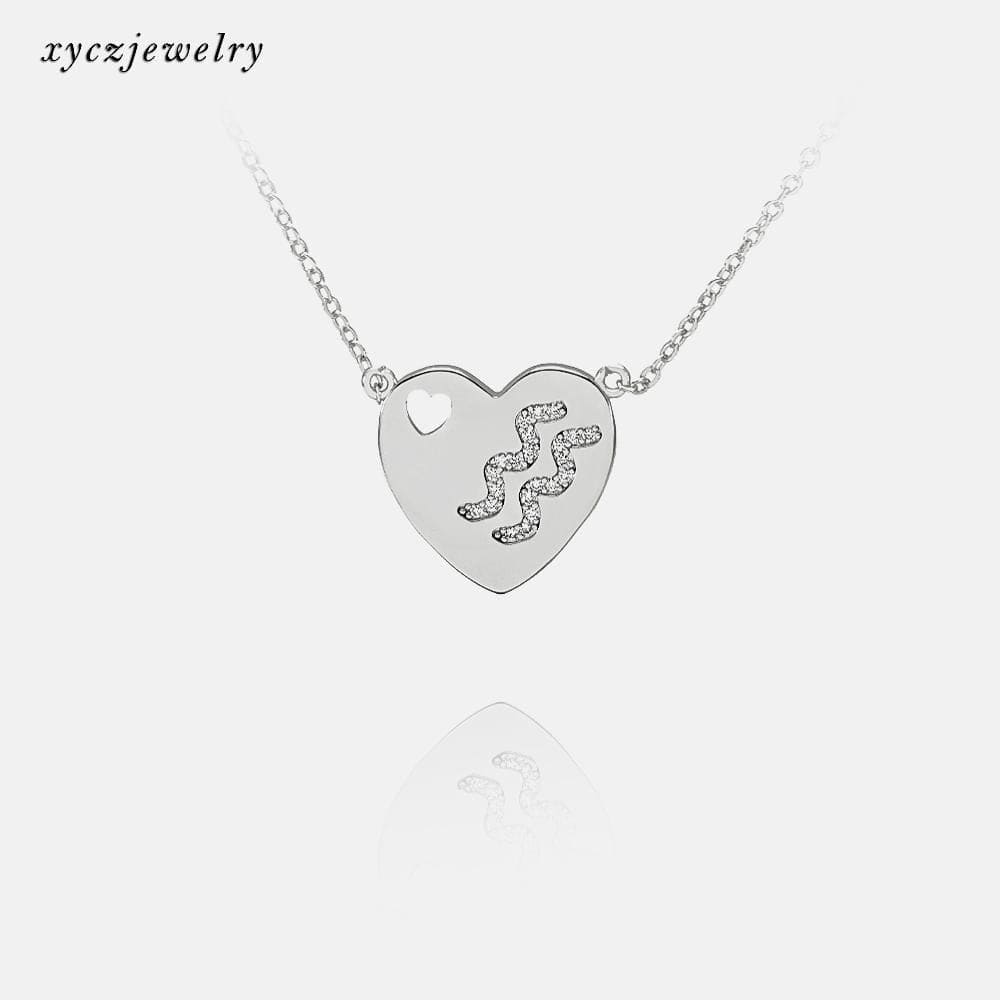 DESC-Colar coração signo - Aquário XYN100303