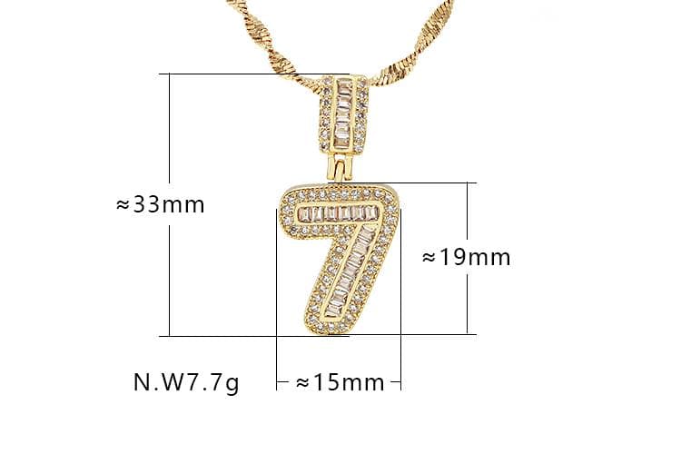 Colar Números G Cravejado XYP101716 吊坠+链条