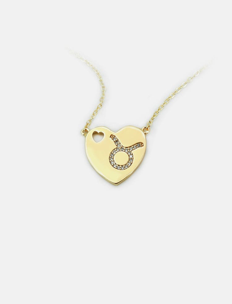 DESC-Colar coração com signo - Touro XYN100294 项链