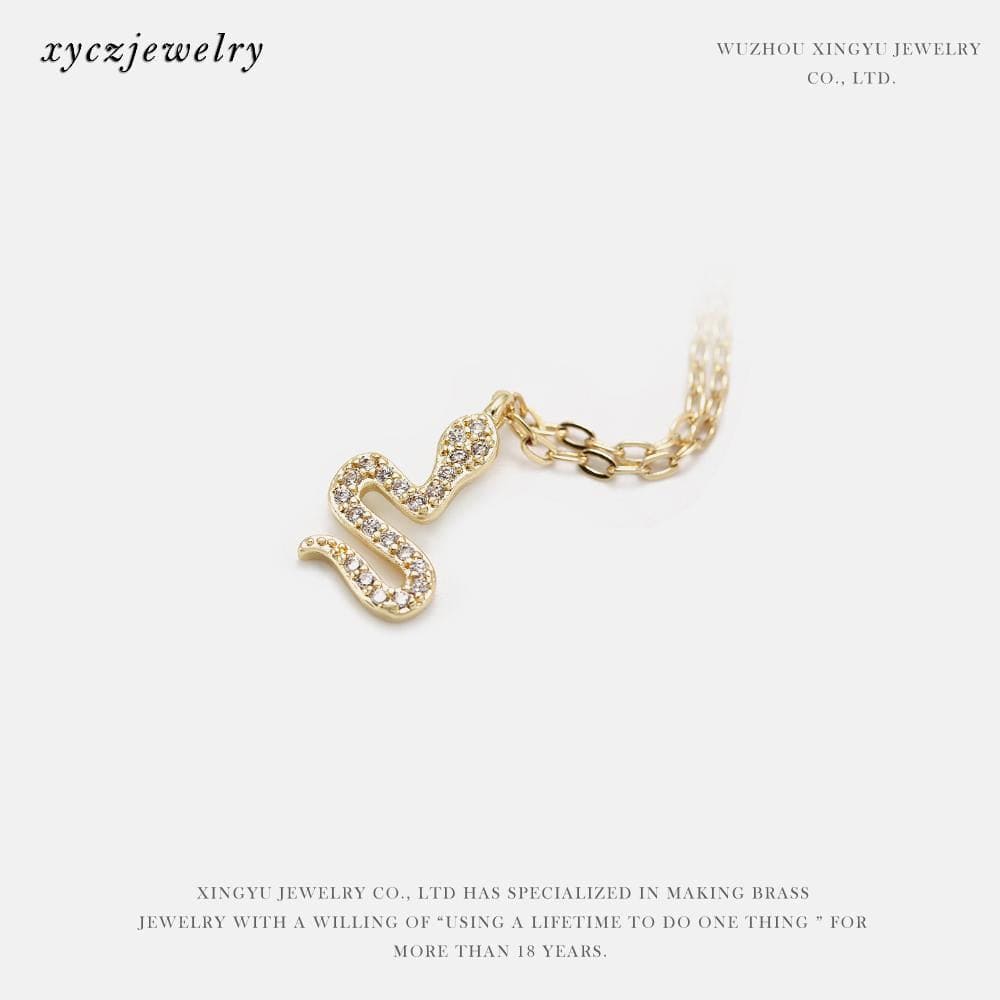 Pingente de serpente cravejado XYE103373 吊坠